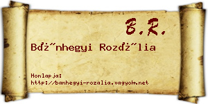 Bánhegyi Rozália névjegykártya